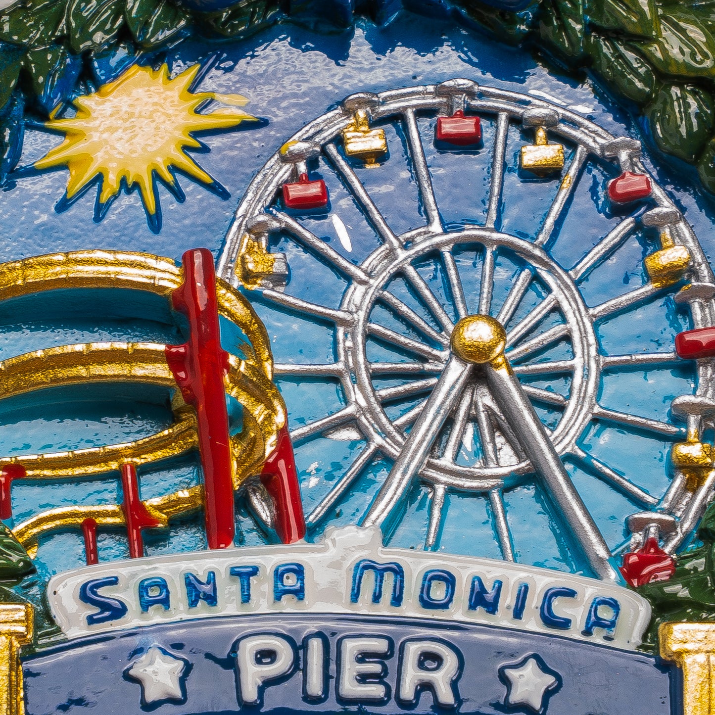 Santa Monica Pier Ornament Wreath