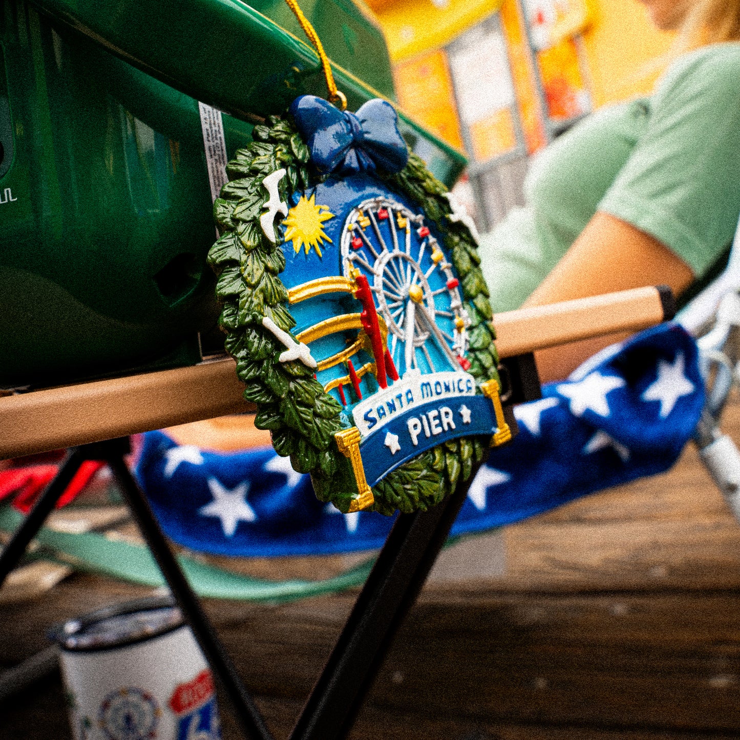 Santa Monica Pier Ornament Wreath