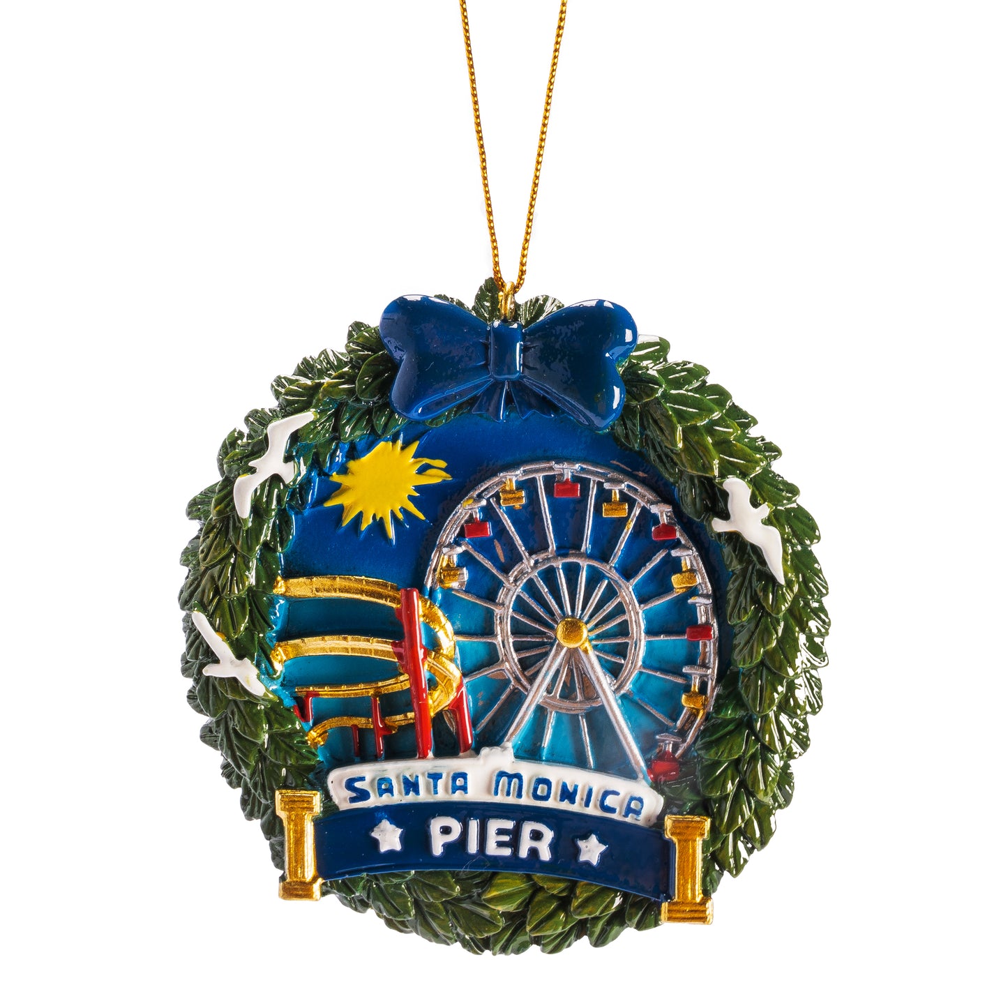 Santa Monica Pier Ornament Wreath
