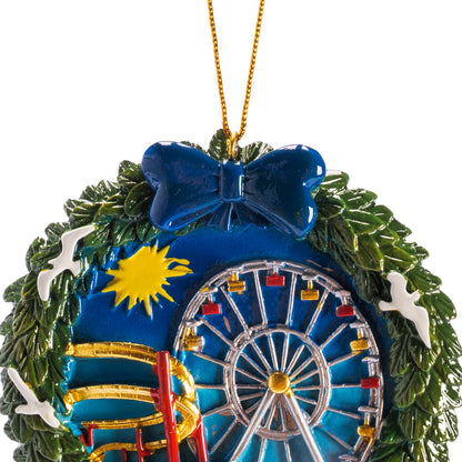 Santa Monica Pier Ornament Wreath