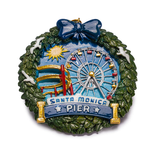 Santa Monica Pier Ornament Wreath