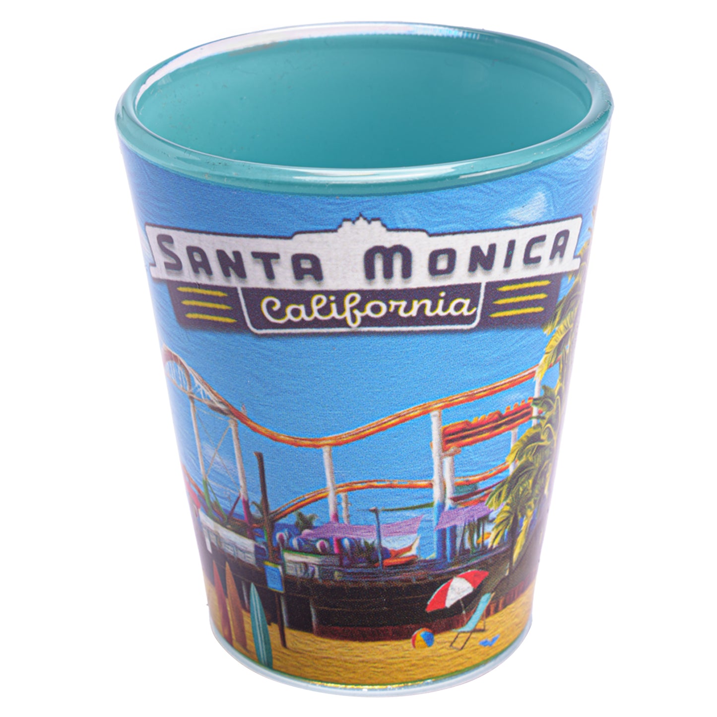 Santa Monica Pier Oil Painting Shot Glass