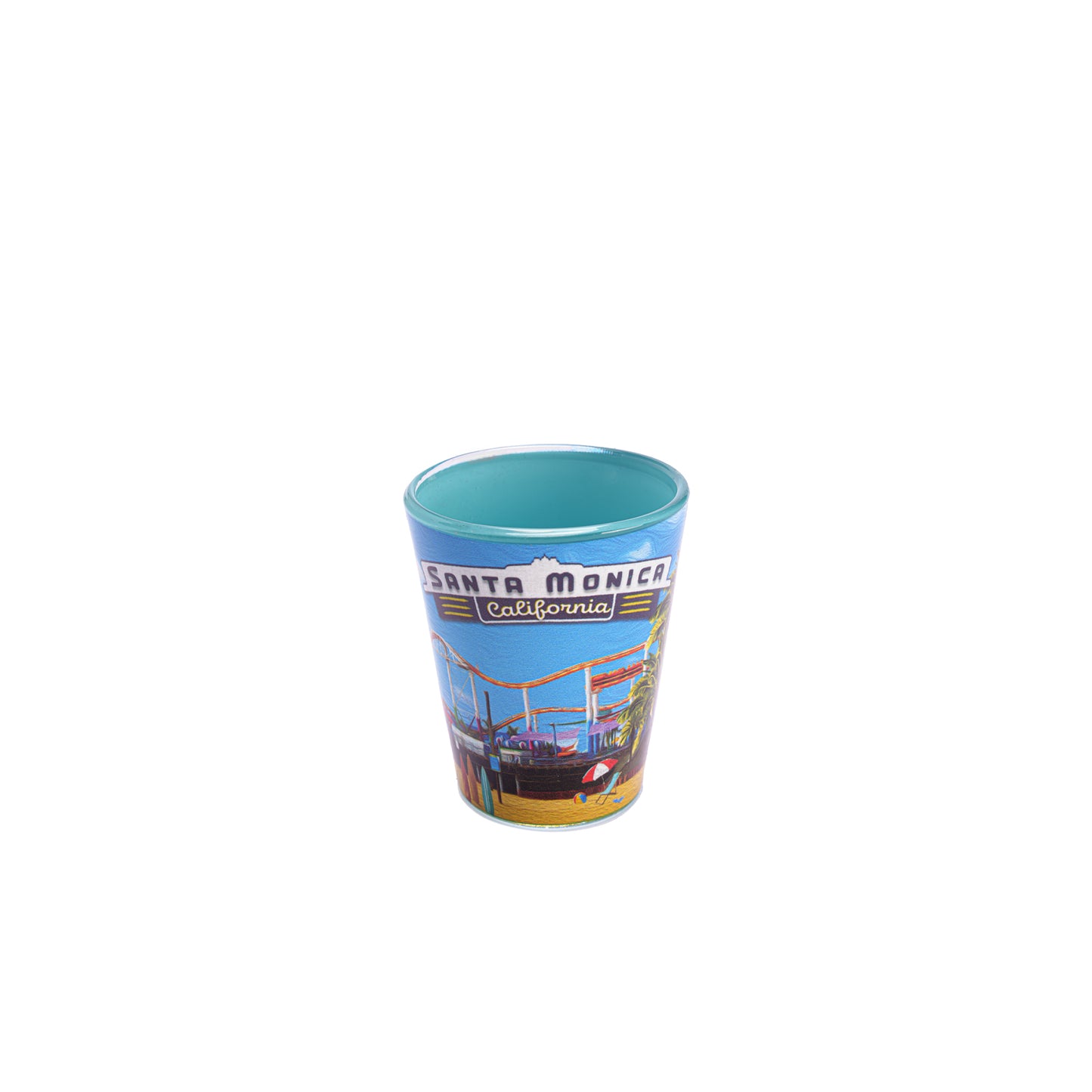 Santa Monica Pier Oil Painting Shot Glass